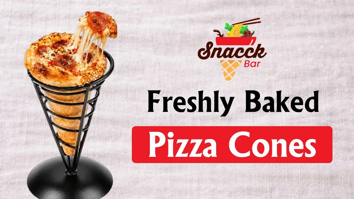 Portable cheese and pepperoni pizza cone served hot at 344 Johnson St Kingston