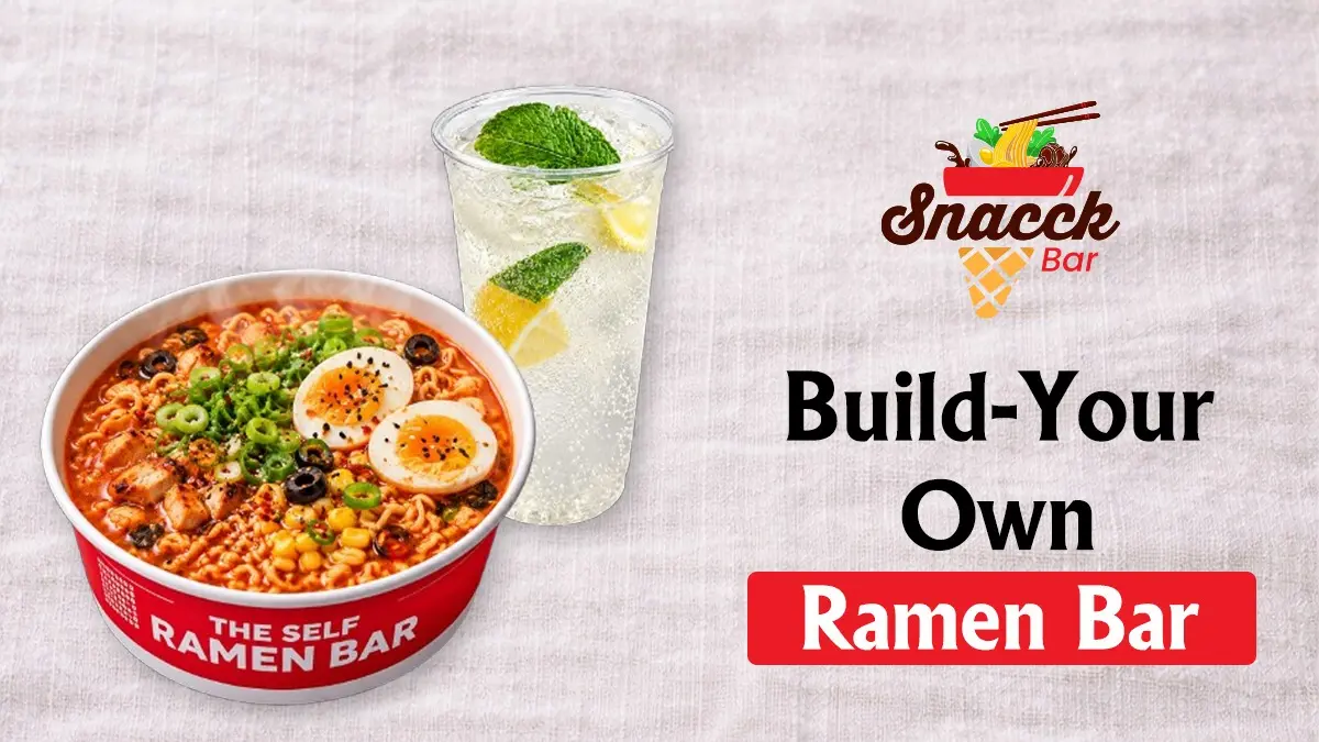 Self-service customized ramen bowl with eggs, scallions, and broth in Kingston Ontario